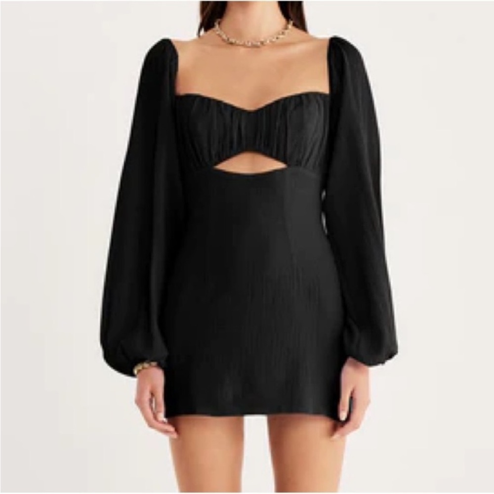 Rumer x Revolve black cutout Camille mini dress, size M